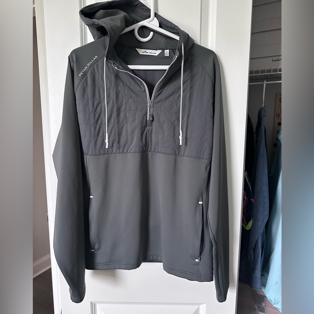 Peter Millar quarter zip hoodie. Size large